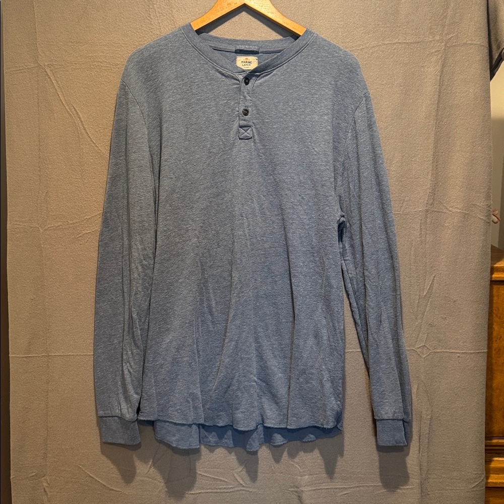 Marine Layer Heather Blue Henley